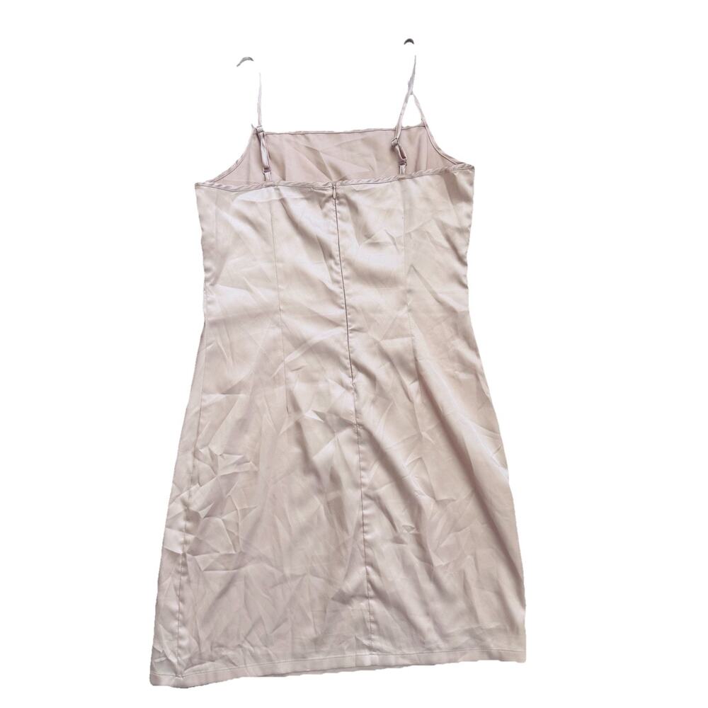 Calvin Rucker Silky Butter Beige Slip Dress M Neutral Sexy Sleek Lounge - Picture 4 of 6